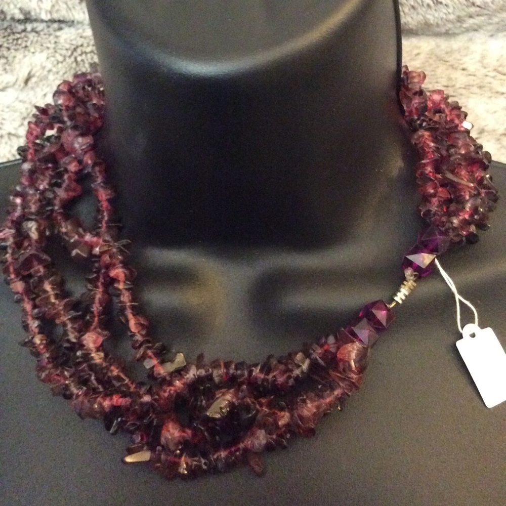 Handmade Multi Strand Purple Necklace - Picture 3 of 5